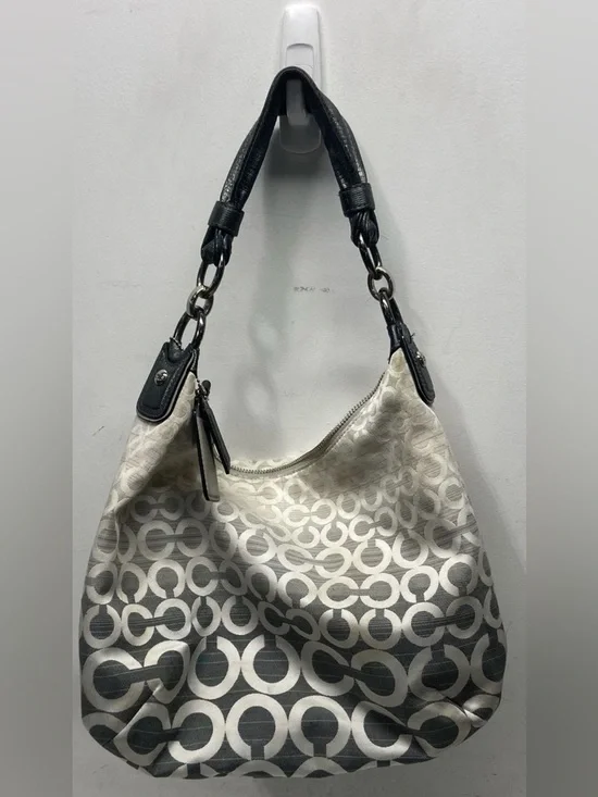 Coach Kristin Y2K shoulder bag featuring an Op Art ombre design in gray GUC - Picture 3 of 9